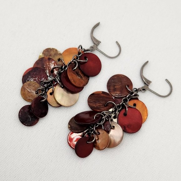 Joan Rivers Dangling Layer Round Shell Earrings #660 - Picture 9 of 16